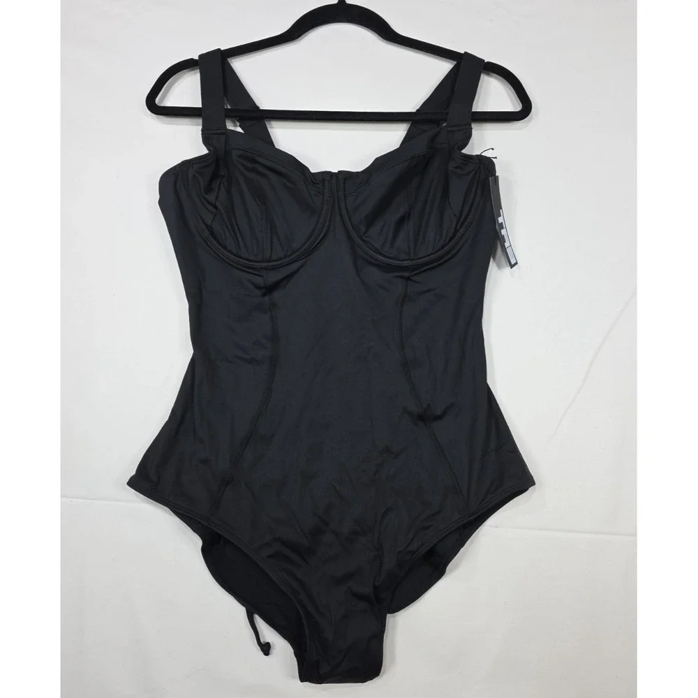 TA3 Lifty One Piece Swimsuit XL Regular Long B/C Cup Black Compression NWT